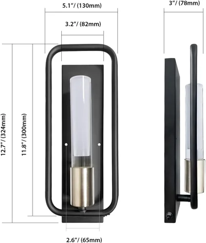 Vista 6 de Dream lighting Aplique de Pared LED para Comedor de Casa Rodante 12V Luz Decorativa Interior con Interruptor Montaje en Pared – Negro Mate Blanco