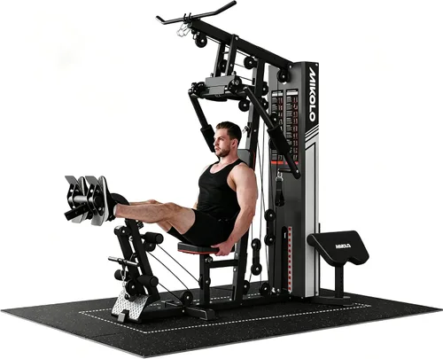 Vista 11 de Mikolo Home Gym, Workout Station with 150LBS Weight Stack, Multifunctional Home Gym Equipment, Exercise Equipment for Full Body Strength Training