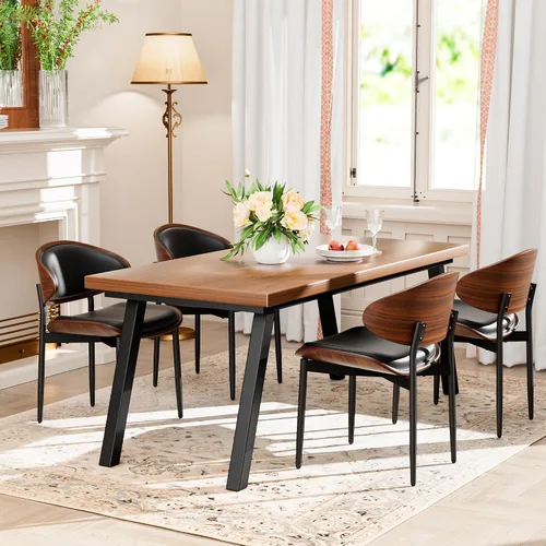 Vista 9 de YaFiti Juego de 2 sillas de comedor, modernas sillas de cocina de piel