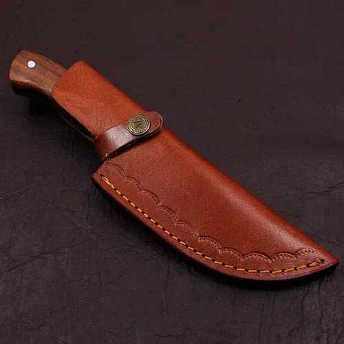 Vista 8 de Cuchillo de caza de hoja fija de 9 pulgadas, cuchillo de bushcraft, cuchillo de supervivencia al aire libre, cuchillo de campamento, cuchillo