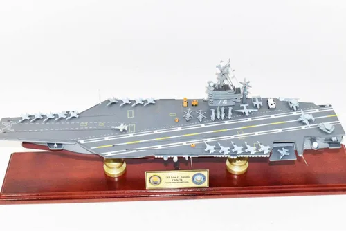 Vista 9 de USS John C Stennis CVN-74 Nimitz Class Carrier Modelo, azul marino, caoba, 24 pulgadas, Clase Nimitz