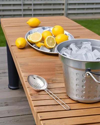 Vista 3 de Cuchara de hielo resistente con orificios de drenaje, mango de bucle largo, cucharas de fácil agarre para hielo, frutas, coberturas