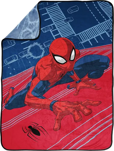 Vista 2 de Jay Franco Marvel Spiderman Wall Walk - Manta de 4 piezas, incluye manta, juego de sábanas tamaño individual