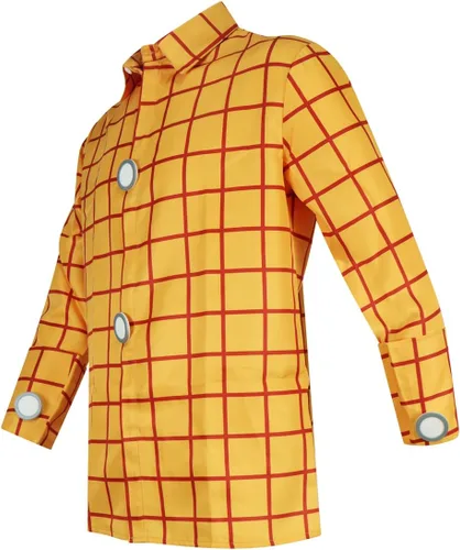 Vista 2 de Jessie Woody - Camisa de disfraz de vaquero para adultos, para Halloween, camisa casual de manga larga con botones para mujeres y hombres, talla L
