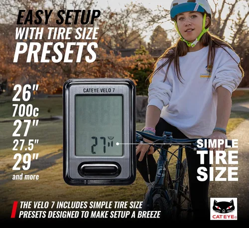 Vista 6 de CATEYE Computadora de bicicleta con cable - Velocímetro y odómetro de nivel básico, perfecto para ciclistas principiantes, arranque y parada