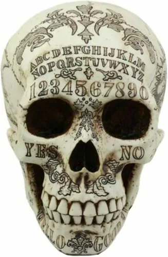 Vista 5 de Ebros Paranormal Ouija Spirit - Figura de calavera mediana sobrenatural, escultura ocultista como decoración del hogar, centro de mesa de fiesta