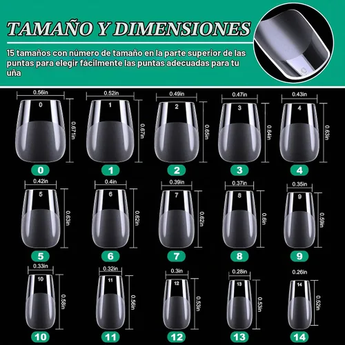 Vista 2 de Puntas de uñas de ataúd extra cortas, 360 uñas de gel suave de cobertura completa para remojar extensiones de uñas, puntas de uñas de gel postizas