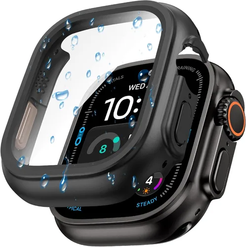 Vista 21 de Goton - Funda impermeable para Apple Watch 38 mm Series 3 2 1, protector de pantalla de vidrio templado, protección completa de policarbonato duro