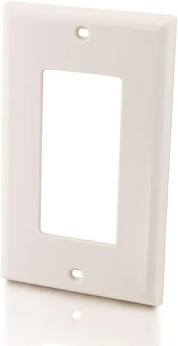 Vista 2 de C2G 03721 Placa de pared Keystone de dos puertos, color blanco