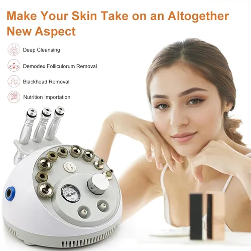 Vista 7 de 4 en 1 Dermoabrasión de diamante Microdermabrasión Limpiador de la piel Vacío Facial Peeling Rociador Blackhead Removedor de acné Cuidado de la piel