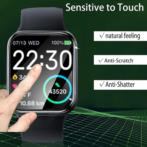 Vista 4 de Lamshaw Protector de pantalla compatible con MOLOCY Smart Watch, [3 unidades] Película transparente de TPU de cobertura completa compatible