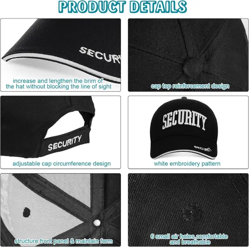 Vista 4 de Ramede 16 Pcs Security Hat Baseball Ball Cap Embroidered Cotton Adjustable Security Cap for Men Women Accessories