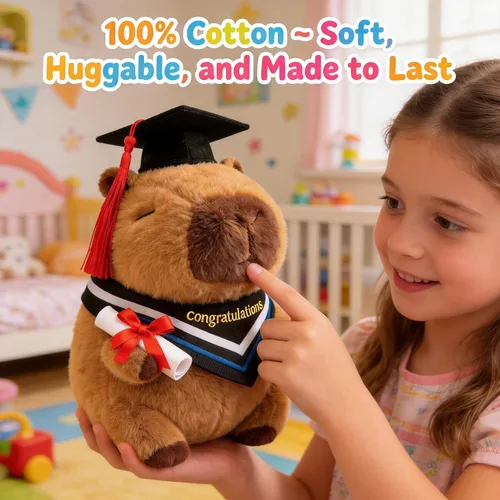 Vista 4 de Regalos de graduación - Muñeca de graduación Capybara de felpa de 9