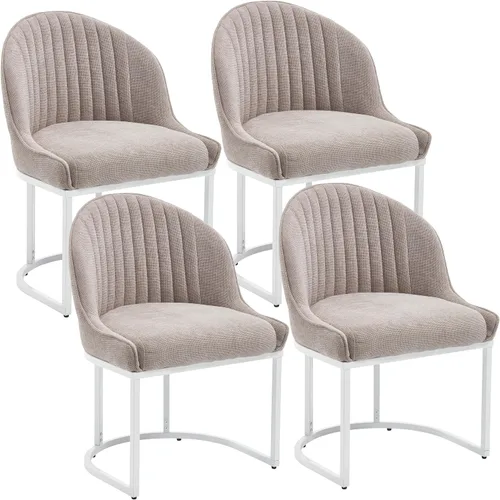Vista 27 de Juego de 2 sillas de comedor de terciopelo, sillas de comedor tapizadas con patas de metal dorado, sillas auxiliares modernas para cocina, sillas