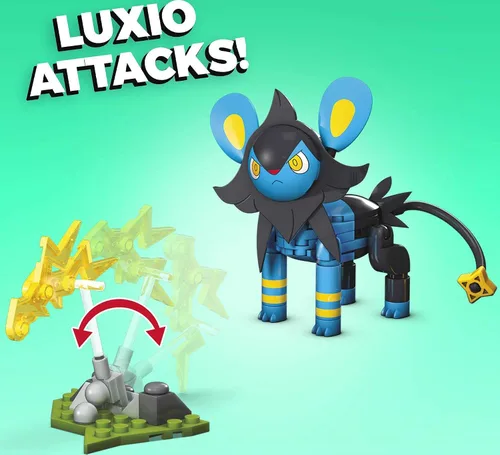 Vista 3 de Mega Construx Pokemon Luxio - Juego de construcción con figuras de personajes, juguetes de construcción para niños (67 piezas)