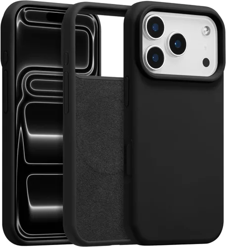 Vista 265 de Funda magnética de silicona para iPhone 13 Pro, color blanco antiguo [Compatible con Magsafe] [Forro de microfibra suave antiarañazos], funda