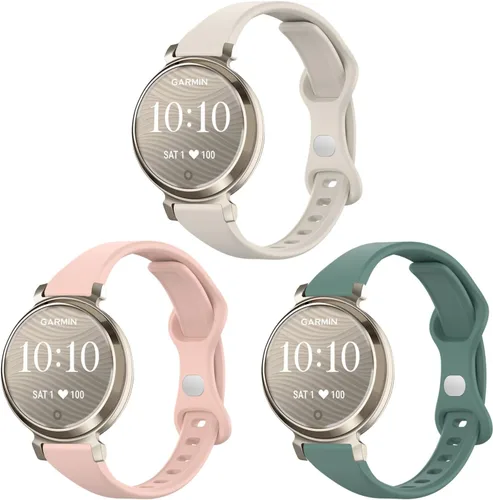 Vista 10 de 3 Pack Slim Silicone Watch Bands Compatible with Garmin Lily 2,14mm Soft Thin Narrow Band Sport Replacement Wristband for Garmin Lily 2 / Lily 2