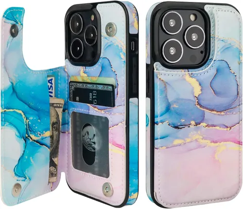 Vista 31 de HAOPINSH Funda tipo cartera con tarjetero para iPhone 14/13, diseño de Girasoles Bandera Americana