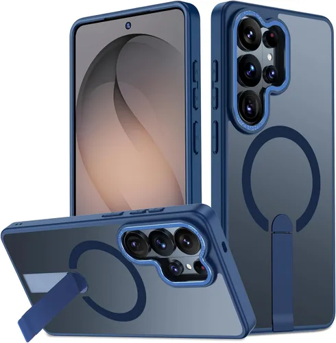 Vista 27 de Funda para Samsung Galaxy S24+ Plus [soporte integrado], compatible con carga inalámbrica MagSafe, [prueba de caídas de grado militar] Funda Azul