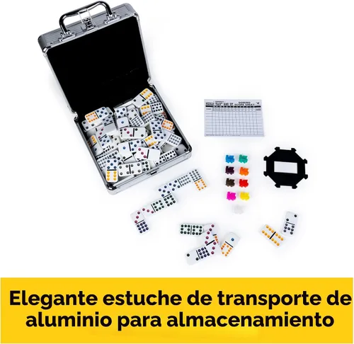 Vista 3 de Juego de dominó con caja de aluminio, tren Cardinal mexicano
