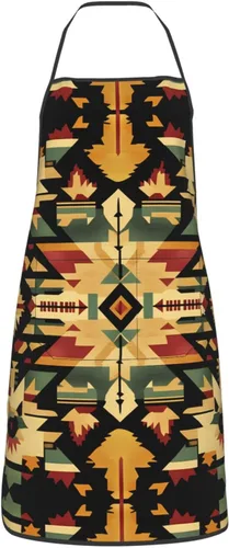 Vista 2 de symmetry Printed kitchen apron for housework supermarket hotel barbecue apron 28.3 * 20.4 inches