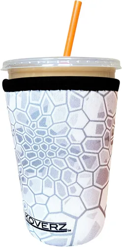 Vista 38 de Funda Koverz para café helado, funda aislante de neopreno para taza, se ajusta a una taza de café de 32 Oz., lavable y reutilizable, accesorios