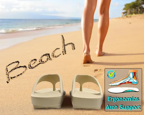 Vista 2 de Chanclas para hombres y mujeres, sandalias de playa, chanclas de ducha, sandalias de verano con almohada de agua, unisex, antideslizantes