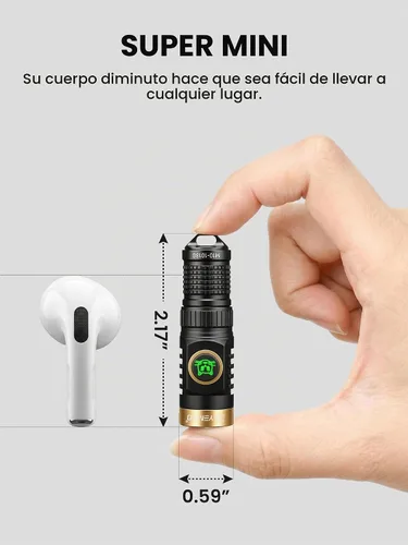 Vista 2 de Yemao Linterna de Llavero Recargable con Cadena, 600 Altos Lúmenes Linternas de Bolsillo EDC, Mini Linterna con 6 Modos para Uso Diario en el Hogar