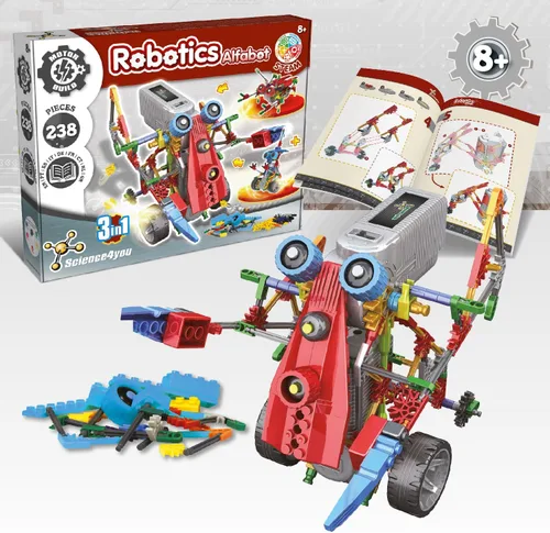Vista 3 de Science4you Robotics Alfabot - Kit de construcción de robots para niños, 238 piezas, construye tus propios robots y hazlos mover, 3 robots