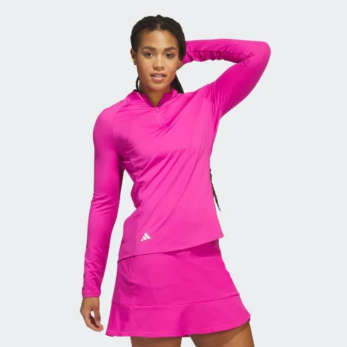 Vista 4 de adidas Polo de golf de manga larga con cremallera corta para mujer