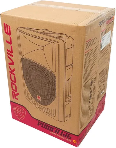 Vista 9 de Rockville RPG8 400W 8" Altavoz PA alimentado, sistema de 2 vías, amplificador clase AB, ecualizador de 2 bandas, entradas XLR/RCA/1/4", para DJs