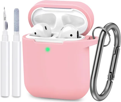 Vista 29 de Funda compatible con AirPods, cubierta protectora de silicona completa a prueba de polvo diseñada para Apple AirPods de 1.ª y 2.ª