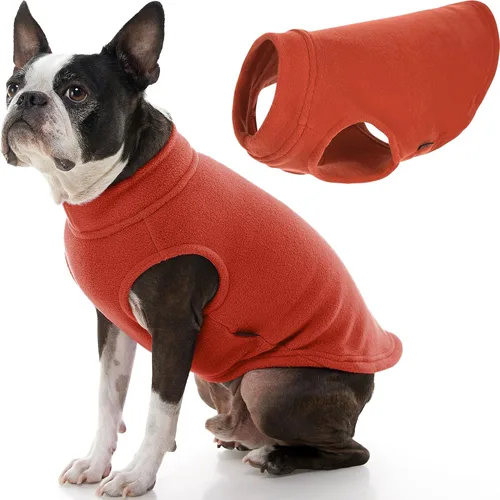 Vista 43 de Gooby - Chaleco de Vellón Elástico, Chaleco de Vellón Tipo Pullover Chaqueta Suéter para Perros, Azul Argyle, Extra Pequeño