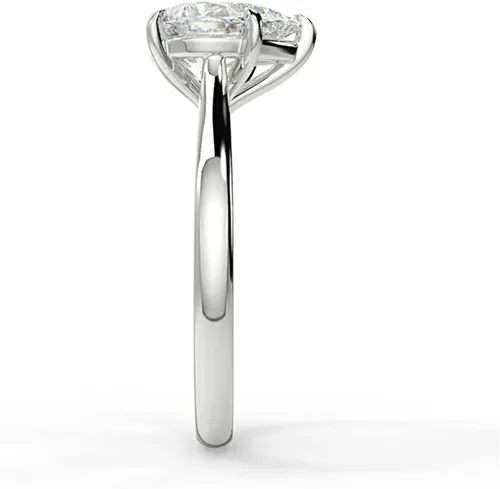 Vista 3 de WSX - Anillo de compromiso de oro de 10/14/18 quilates de 2 quilates para mujer, diseño de lágrima personalizada, moissanita, promesa de boda