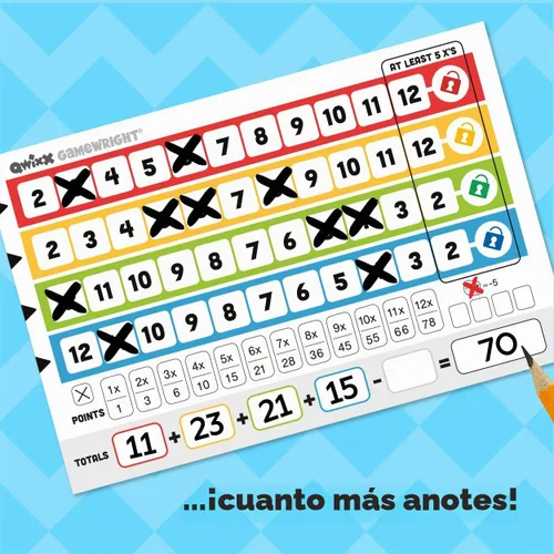 Vista 6 de Juego de dados QWIXX de familia y rápido