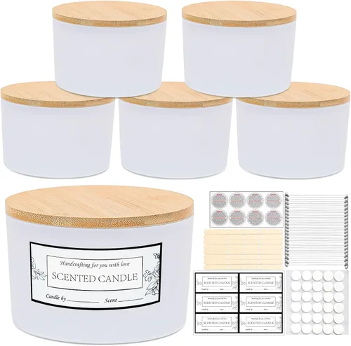 Vista 11 de CONNOO Paquete de 12 tarros de vela cuadrados transparentes de 9 onzas para hacer velas, recipientes vacíos de vidrio grueso a granel con tapas