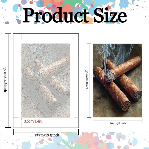 Vista 3 de Aihonmin Whisky de cigarros, paquete de 6 pinturas por números para adultos principiantes, whisky, cigarrillos, kits de pintura al óleo sobre lienzo