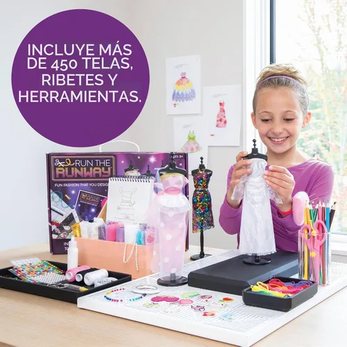Vista 2 de MindWare Kits de diseño de moda a partir de 8 años - Run The Runway Kit de manualidades para niñas - Actividad de aprendizaje creativa para niños