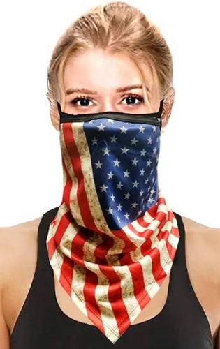 Vista 8 de CCFW Face Bandana Ear Loops Elegante Hombres Mujeres Polainas de Cuello para Polvo Viento Moto