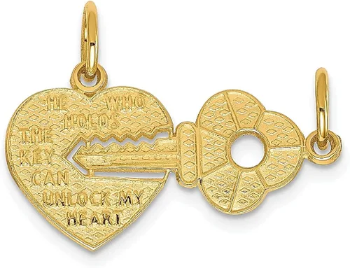 Vista 9 de Collar con dije de corazón de oro amarillo de 10 quilates joyería fina para mujer regalos para ella