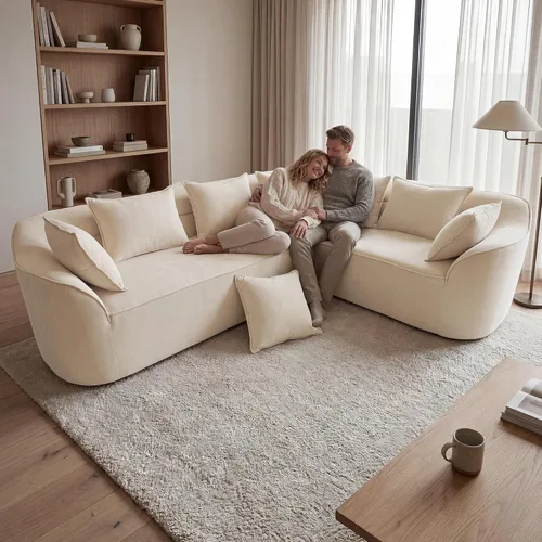Vista 3 de OUYESSIR Sofá modular de gran tamaño de 111 pulgadas para sala de estar, sofá moderno de felpilla de lujo de 4 plazas, asiento extra profundo, sofá