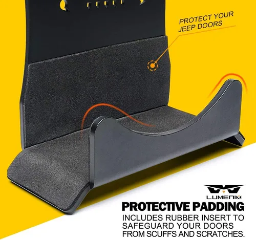 Vista 3 de LUMENIX Soporte de suspensión de almacenamiento de puerta resistente, kits de sistemas de montaje en pared, soportes de puertas compatibles con Jeep