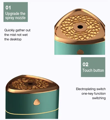 Vista 7 de Humidificador para el hogar, niebla fría de llenado superior de 1 litro para bebés y plantas, humidificador de escritorio USB para dormitorio