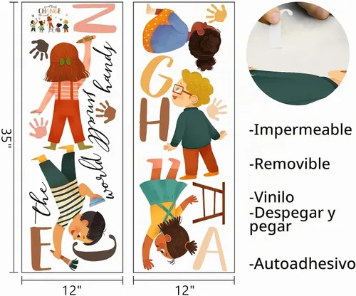 Vista 2 de Mfault Calcomanías de pared con diseño de manos pequeñas que cambian el Lectura