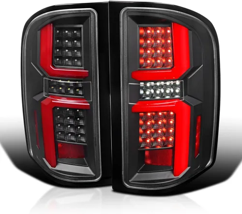 Vista 9 de SPEC-D TUNING Luces traseras LED rojas con barras de luz LED compatibles con Chevy Silverado 2007-2013 1500/2500HD/3500HD, montaje de par izquierdo