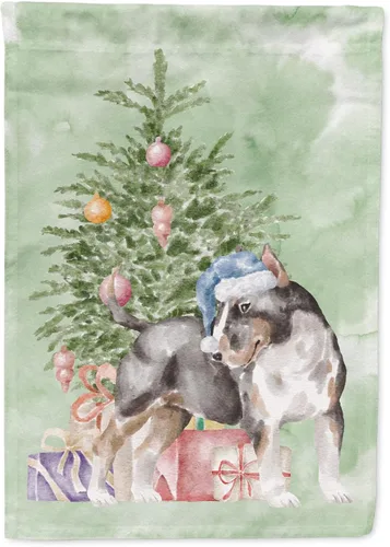 Vista 95 de Caroline's Treasures CK8213GF Bulldog Inglés #2 Regalos de Navidad y árbol de jardín Bandera de buzón Bandera decorativa para patio exterior, patio