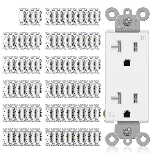 Vista 13 de CML - Paquete de 50 tomas de corriente de 15 amperios resistentes a manipulaciones, certificación UL Decorator Electrical Outlets, 15A/125V, NEMA
