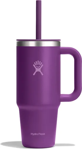 Vista 57 de Hydro Flask Vaso de Viaje con Asa, Tapa y Pajita - Acero Inoxidable Aislado en 24 Oz Aloe