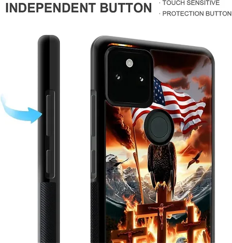 Vista 348 de Compatible con Google Pixel 4A 5G Mobile Case Creative Acrylic Panel trasero Silicona Protección Grip especialmente diseñado para Google Pixel 4A 5G