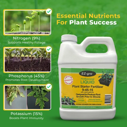 Vista 6 de EZ-gro - Fertilizante de inicio de plantas y fertilizante de plántulas Nuestro fertilizante líquido para plántulas es un excelente iniciador